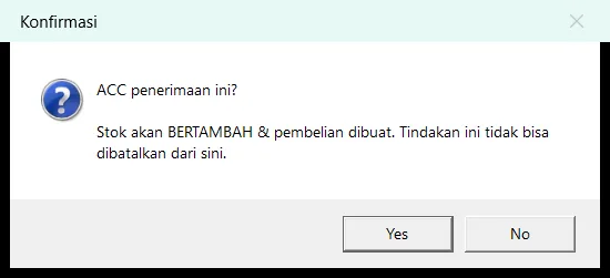 Konfirmasi ACC penerimaan